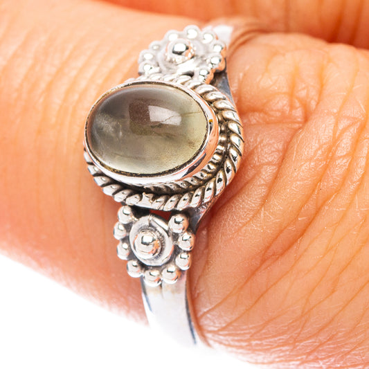 Prehnite Dainty Ring Size 6.75 (925 Sterling Silver) R5993