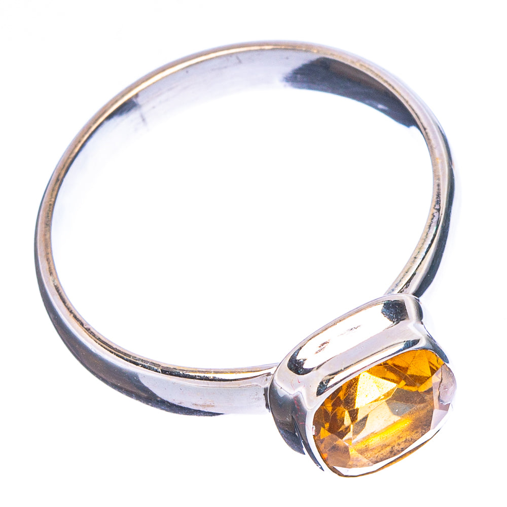 Faceted Citrine Ring Size 7.25 (.925 Sterling Silver)