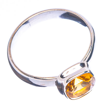 Faceted Citrine Ring Size 7.25 (.925 Sterling Silver)