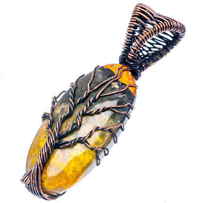 Bumblebee Jasper Tree of Life Pendant 2" (Oxidized Copper)