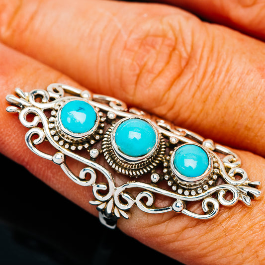Premium Sleeping Beauty Turquoise Ring Size 7.75 (.925 Sterling Silver)
