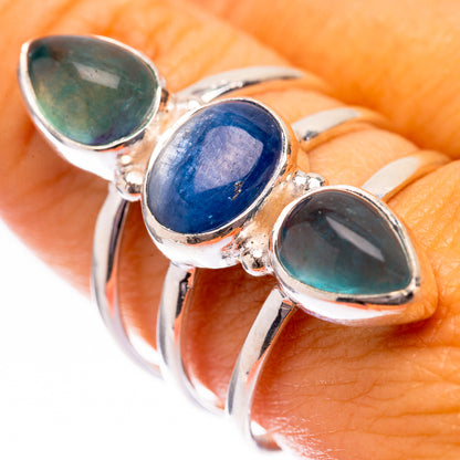 Kyanite, Blue Fluorite Ring Size 9 (925 Sterling Silver) R140574