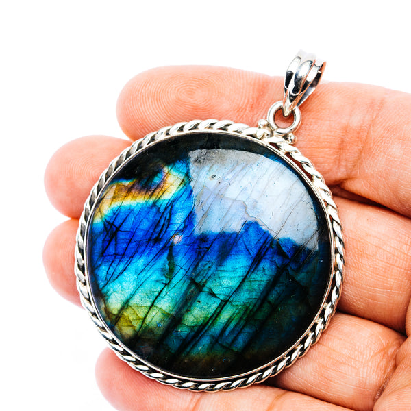 Spectrolite Pendant 2 3/8" (.925 Sterling Silver)