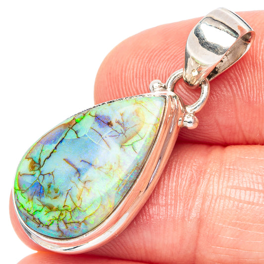 Rare Sterling Opal Pendant 1 3/8" (925 Sterling Silver) P42931