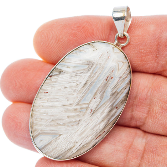 Premium Mexican Lattice Agate Pendant 2 1/8" (.925 Sterling Silver)