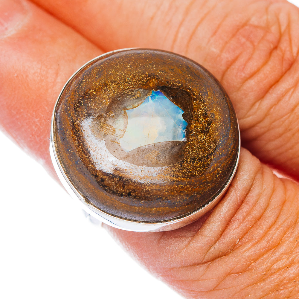 Premium Boulder Opal Ring Size 6 (.925 Sterling Silver)