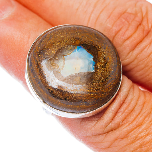 Premium Boulder Opal Ring Size 6 (.925 Sterling Silver)