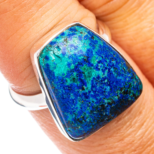 Premium Blue Bird Azurite Ring Size 7 Adjustable (.925 Sterling Silver)