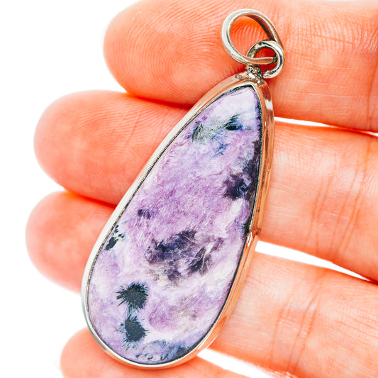 Charoite Pendant 2 1/8" (German Silver)