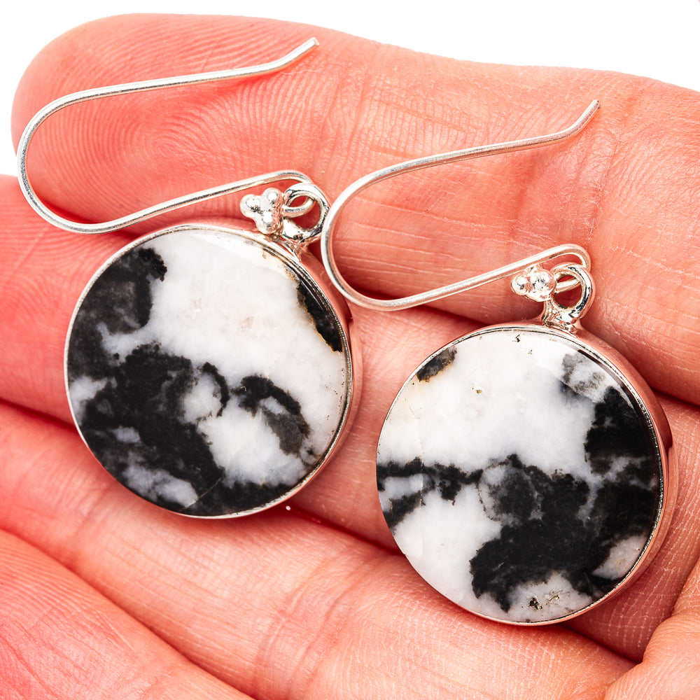 Premium White Buffalo Turquoise Earrings 1 5/8" (.925 Sterling Silver)