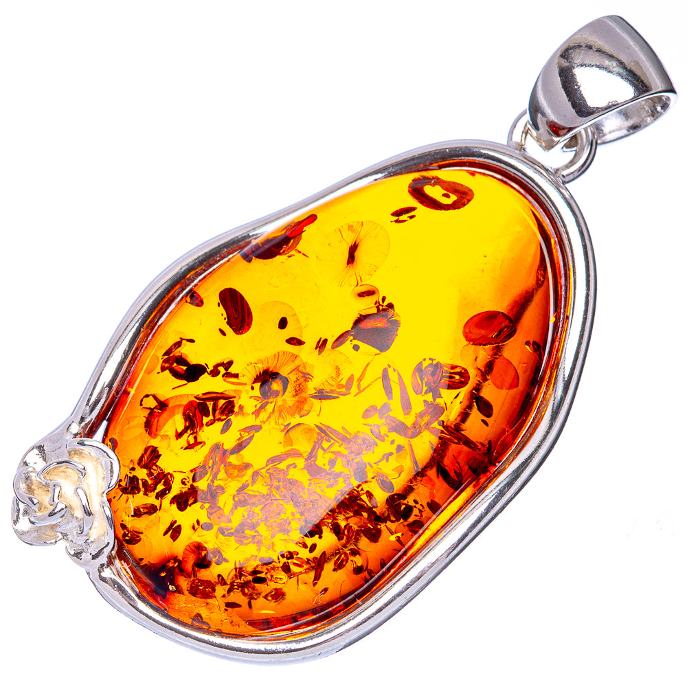 Ana Silver Co Baltic Amber Pendant 1 7/8" (925 Sterlnig Silver)