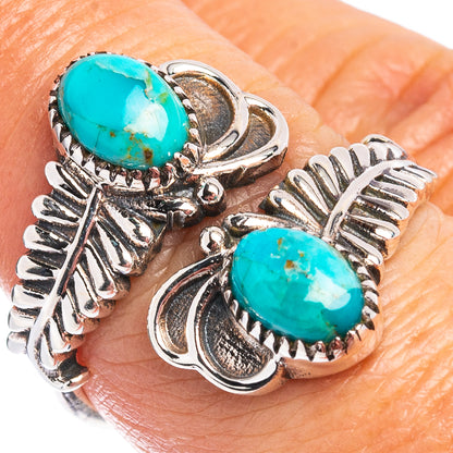 Mohave Turquoise Ring Size 7 Adjustable (.925 Sterling Silver)