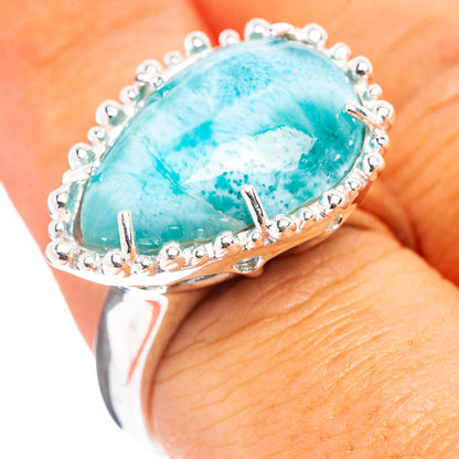 Premium Larimar Ring Size 7.25 (.925 Sterling Silver)