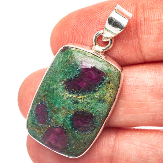 Ruby in Fuchsite Pendant 1 1/2" (.925 Sterling Silver)