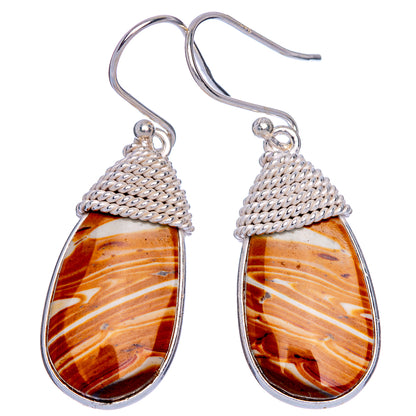 Striped Flint Earrings 1 1/2" (925 Sterling Silver) E433241