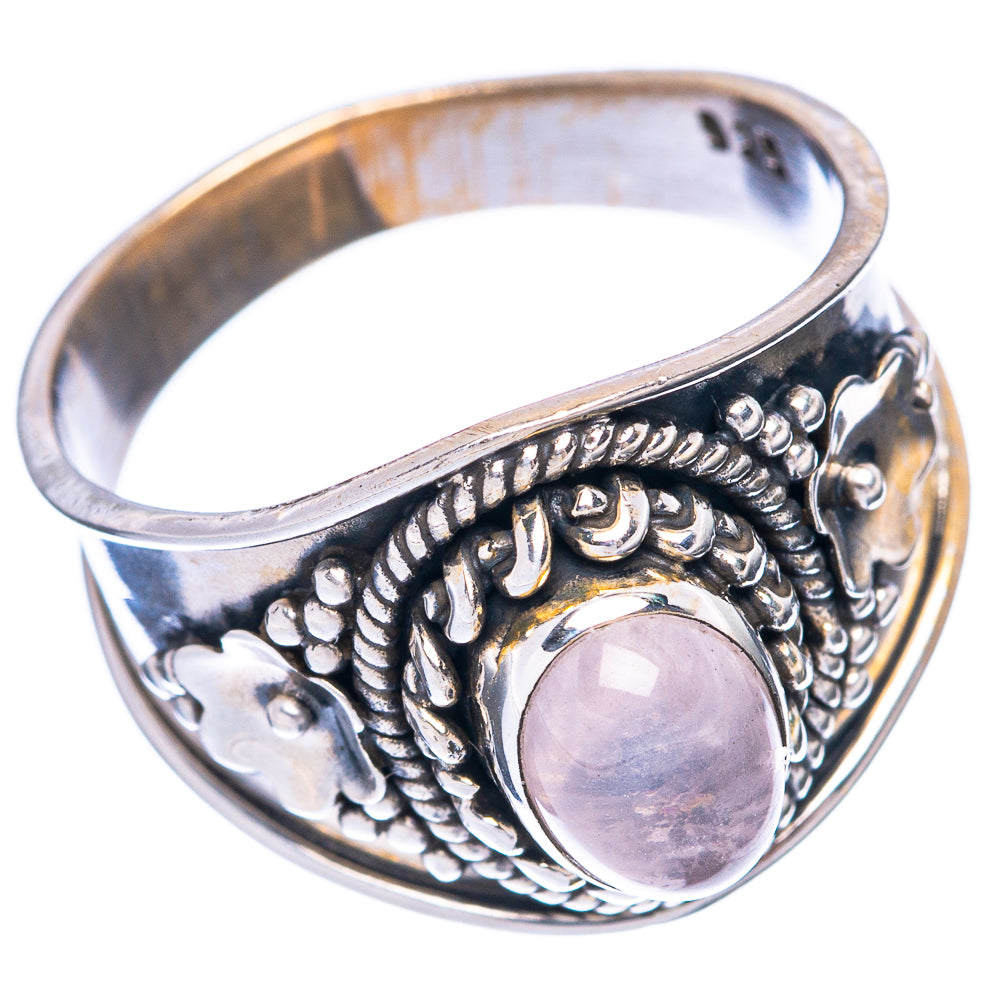 Rose Quartz 925 Sterling Silver Ring Size 7.75 (925 Sterling Silver) R5433