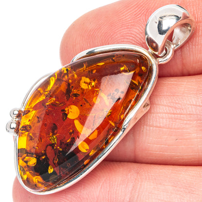 Ana Silver Co Baltic Amber Pendant 1 3/4" (925 Sterlnig Silver)