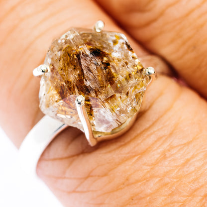 Petroleum Quartz Ring Size 9.75 (.925 Sterling Silver)