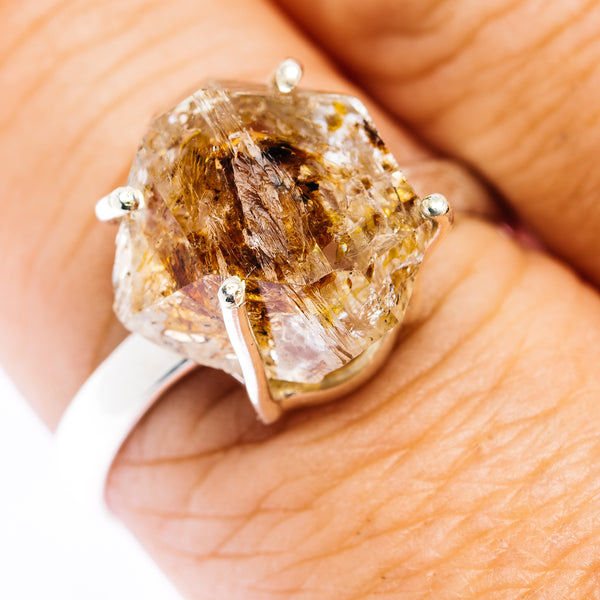 Petroleum Quartz Ring Size 9.75 (.925 Sterling Silver)
