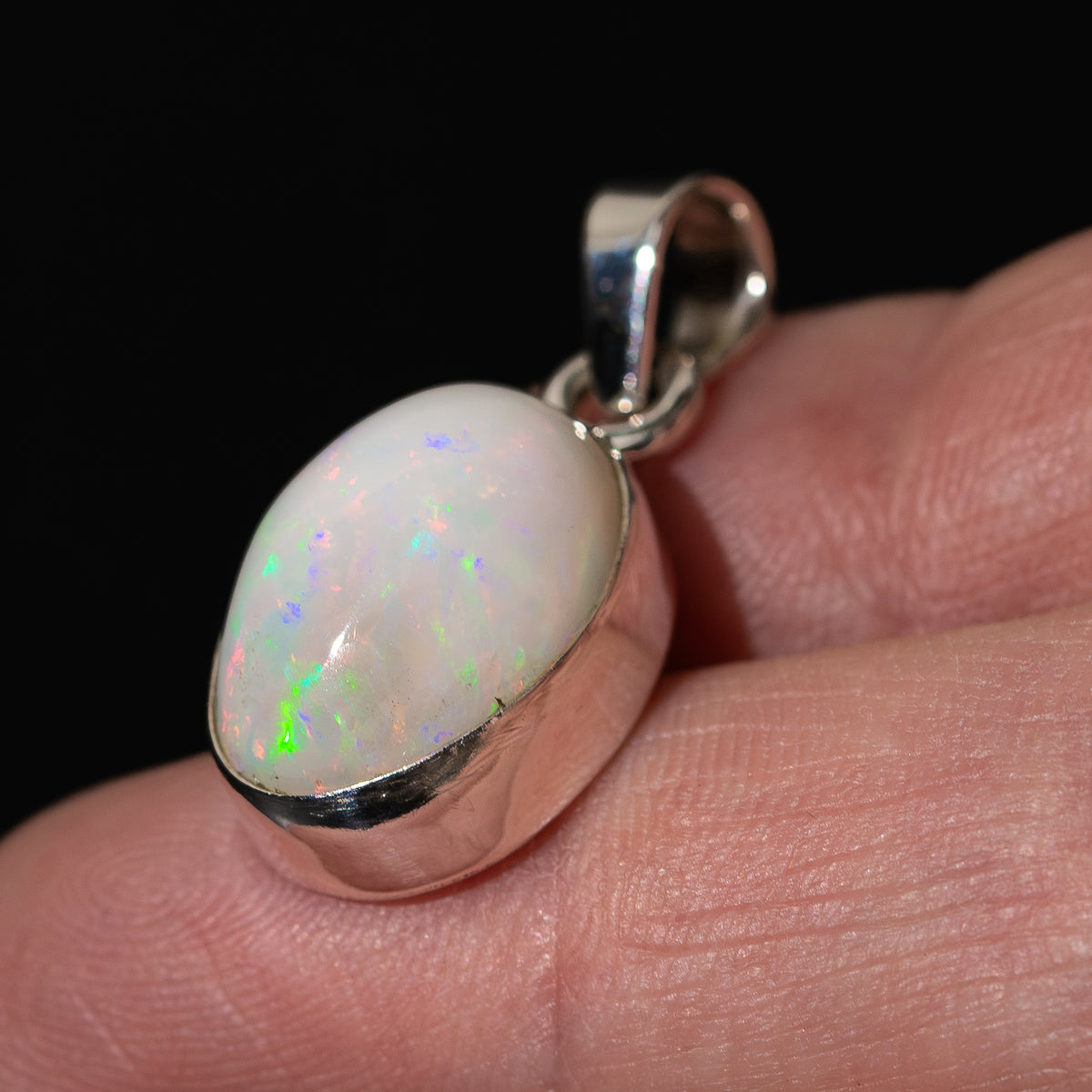 Premium Ethiopian Opal Pendant 1 1/8" (.925 Sterling Silver)