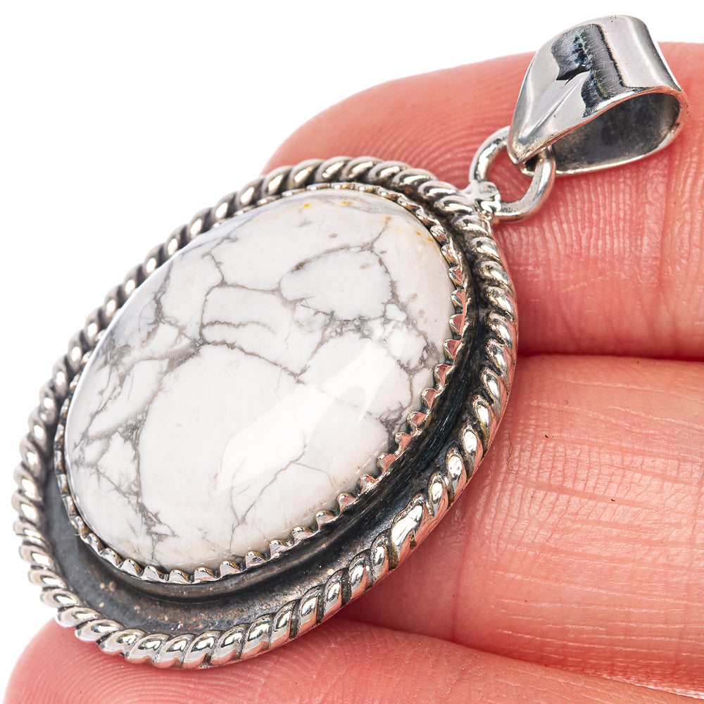 Howlite Pendant 1 5/8" (925 Sterling Silver) P40788