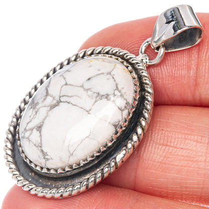 Howlite Pendant 1 5/8" (925 Sterling Silver) P40788