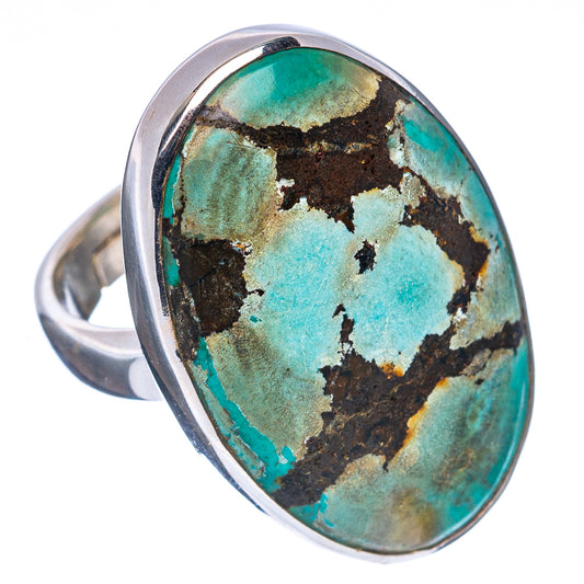 Premium Tibetan Turquoise Ring Size 6 Adjustable (.925 Sterling Silver)