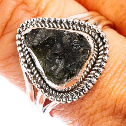 Rare Moldavite Ring Size 9 (.925 Sterling Silver)