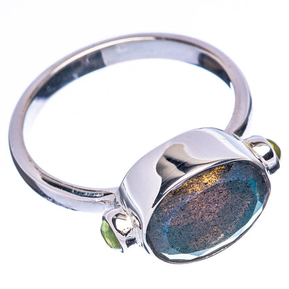 Asc Premium Labradorite, Peridot Ring Size 8 (925 Sterling Silver) R3514
