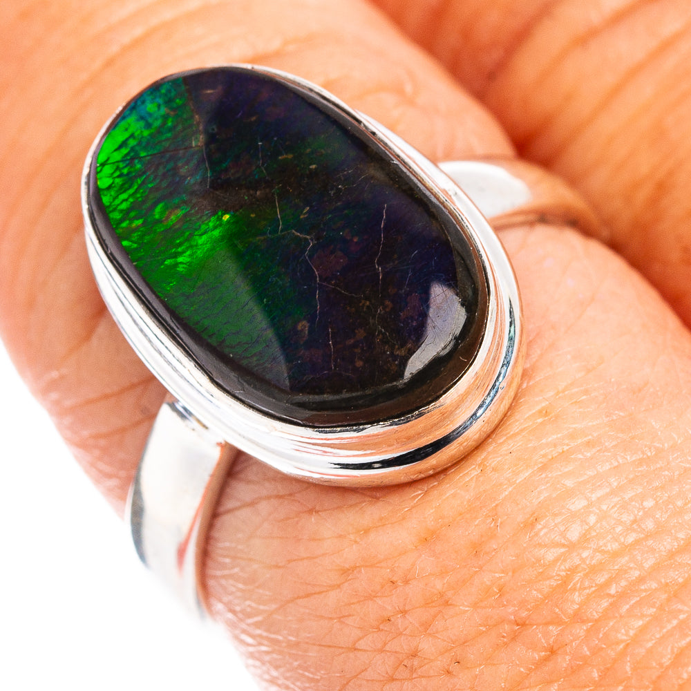Premium Ammolite Ring Size 8 (.925 Sterling Silver)