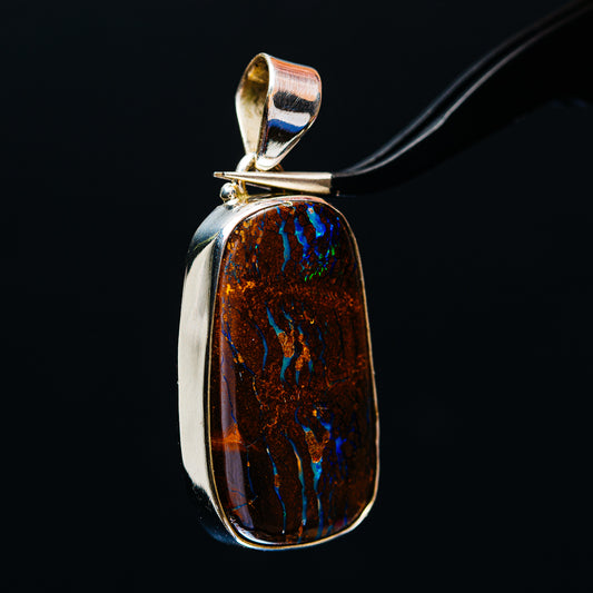 Premium Australian Boulder Opal Pendant 1 3/4" (.925 Sterling Silver)