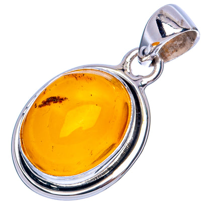 Rare Bone Amber Pendant 1 1/8" (925 Sterling Silver) P41305