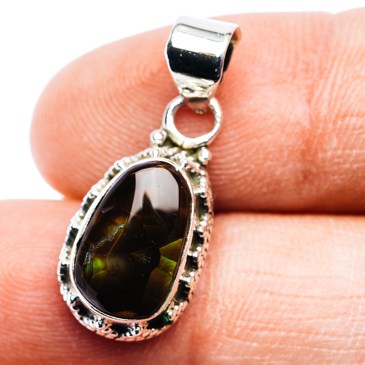 Mexican Fire Agate Pendant 1 1/8" (.925 Sterling Silver)