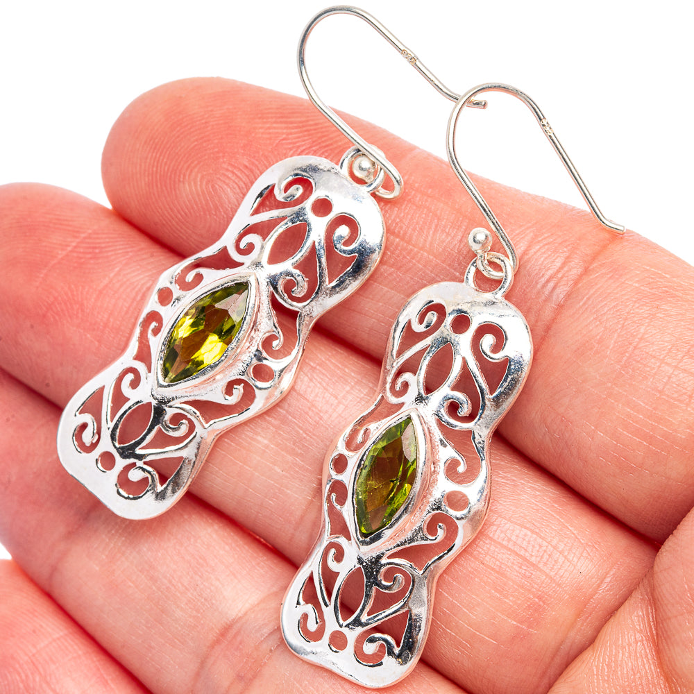 Peridot Earrings 1 7/8" (925 Sterling Silver) E433390