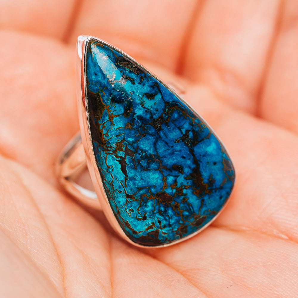 Premium Shattuckite Ring Size 7.5 (.925 Sterling Silver)