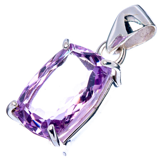 Faceted Amethyst Pendant 1" (925 Sterling Silver) P42997