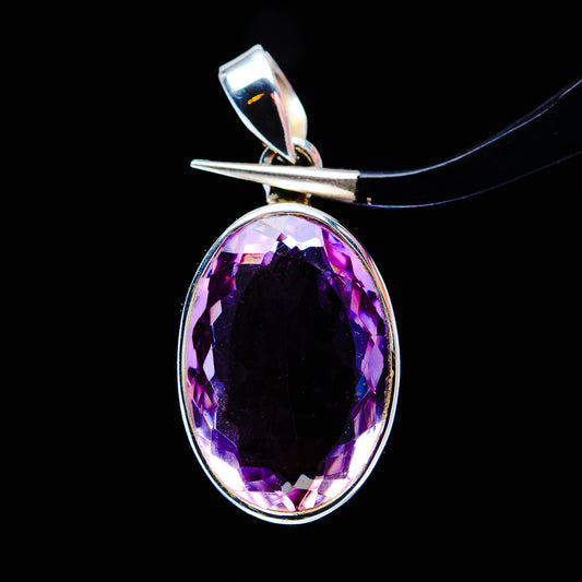 16.4ct Faceted Brazilian Amethyst Pendant 1 1/4" (.925 Sterling Silver)