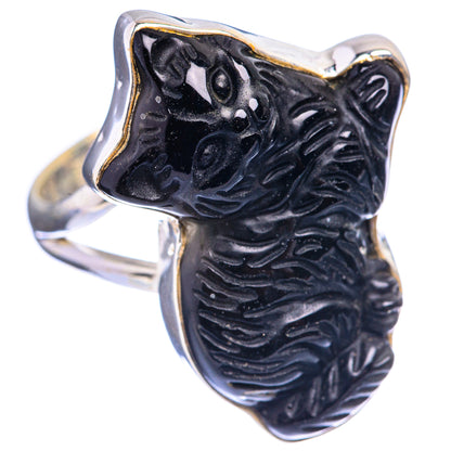 Black Onyx Cat Ring Size 7 (925 Sterling Silver) R142851