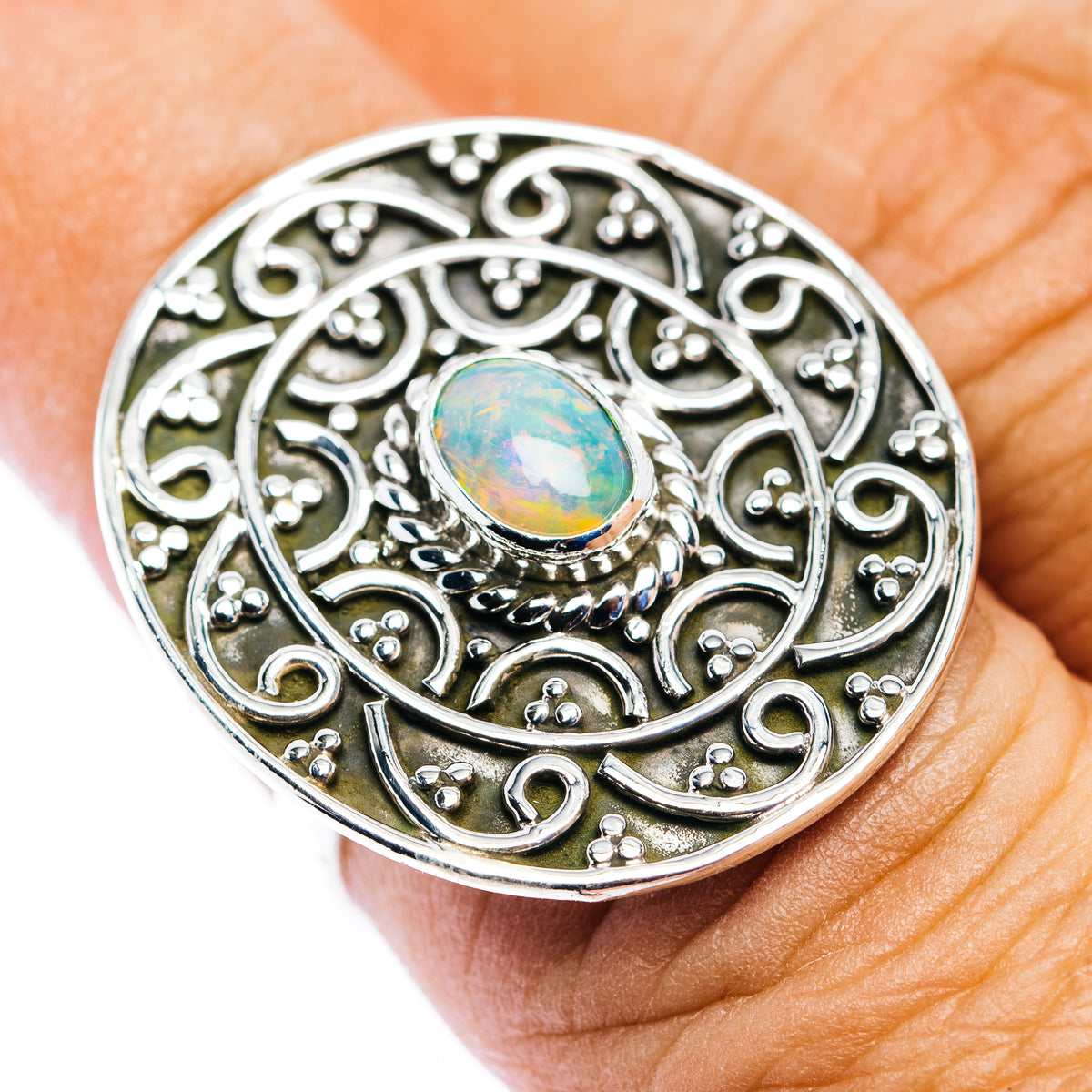 Ethiopian Opal Ring Size 7 (.925 Sterling Silver)