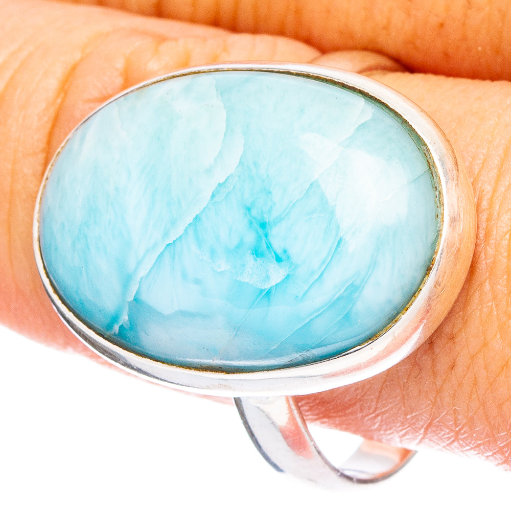 Larimar 925 Sterling Silver Ring Size 11 (925 Sterling Silver) R6381