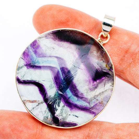 Premium Fluorite Pendant 2" (.925 Sterling Silver)