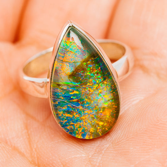 Sterling Opal Ring Size 6.75 (.925 Sterling Silver)