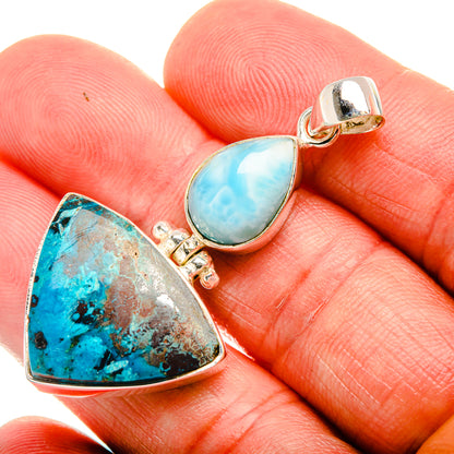 Shattuckite, Larimar 925 Sterling Silver Pendant 2" (925 Sterling Silver) PD38299