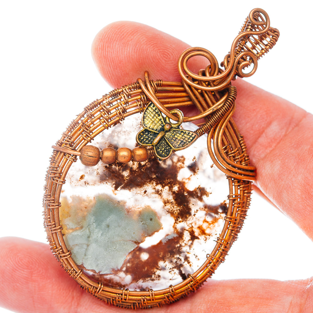Aquaprase Wire Wrap Pendant 2 5/8" (Copper)