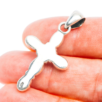 Southwestern Style Kingman Turquoise Cross, Cotton Candy Turquoise Pendant 1 5/8" (.925 Sterling Silver)