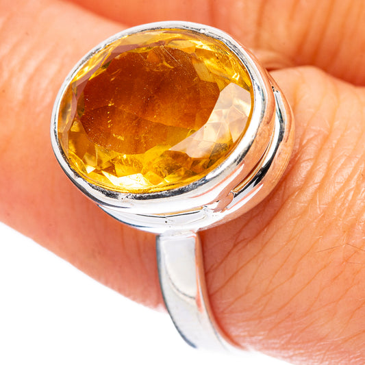 Faceted Citrine Ring Size 8.75 (925 Sterling Silver) R4522