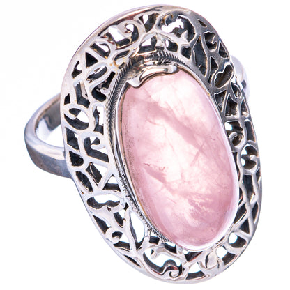 Rose Quartz Ring Size 8.5 (.925 Sterling Silver)