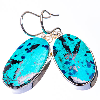 Shattuckite Earrings 1 3/8" (925 Sterling Silver) E432298