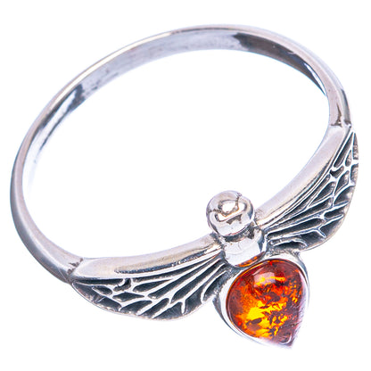 Baltic Amber Honey Bee Ring Size 8.75 (.925 Sterling Silver)