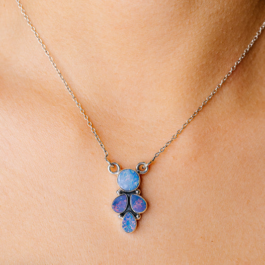 Doublet Opal Necklace 16.375" (925 Sterling Silver) N90234